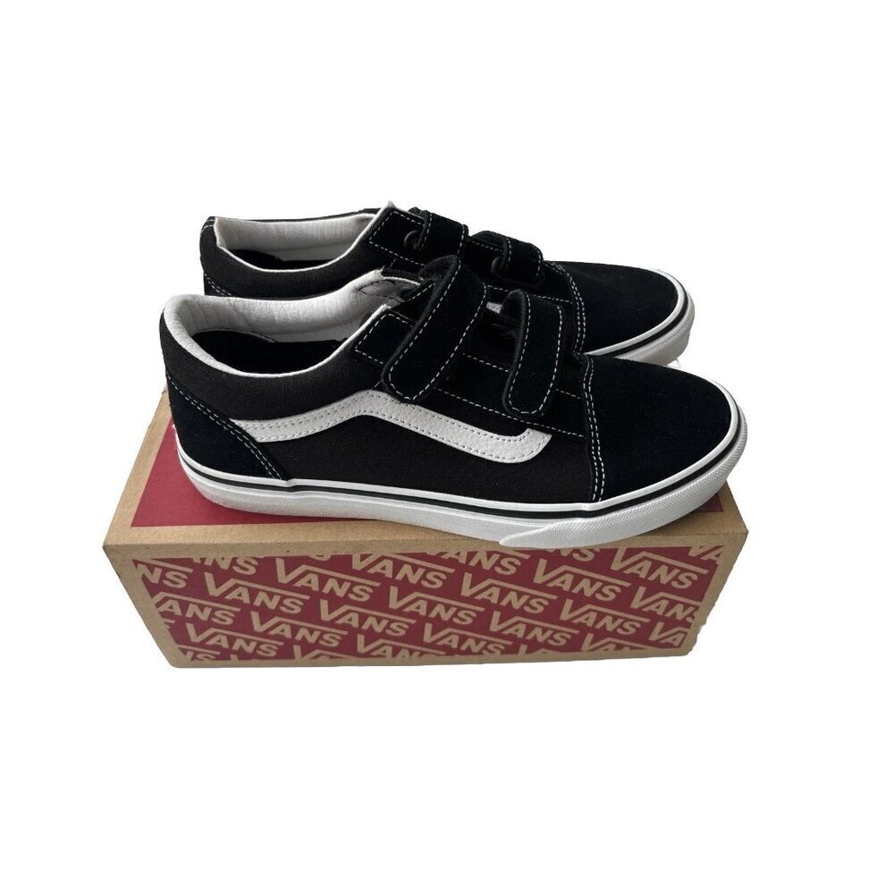 Vans Old Skool V Black / True White Hook & Loop Sneakers Women’s Size 4.5 - Picture 15 of 16